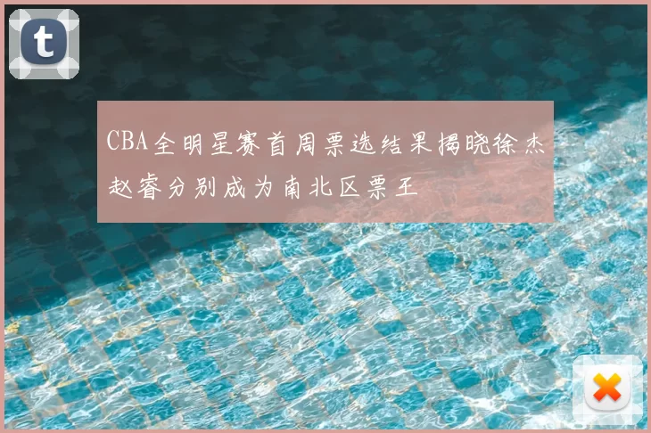 CBA全明星赛首周票选结果揭晓徐杰赵睿分别成为南北区票王